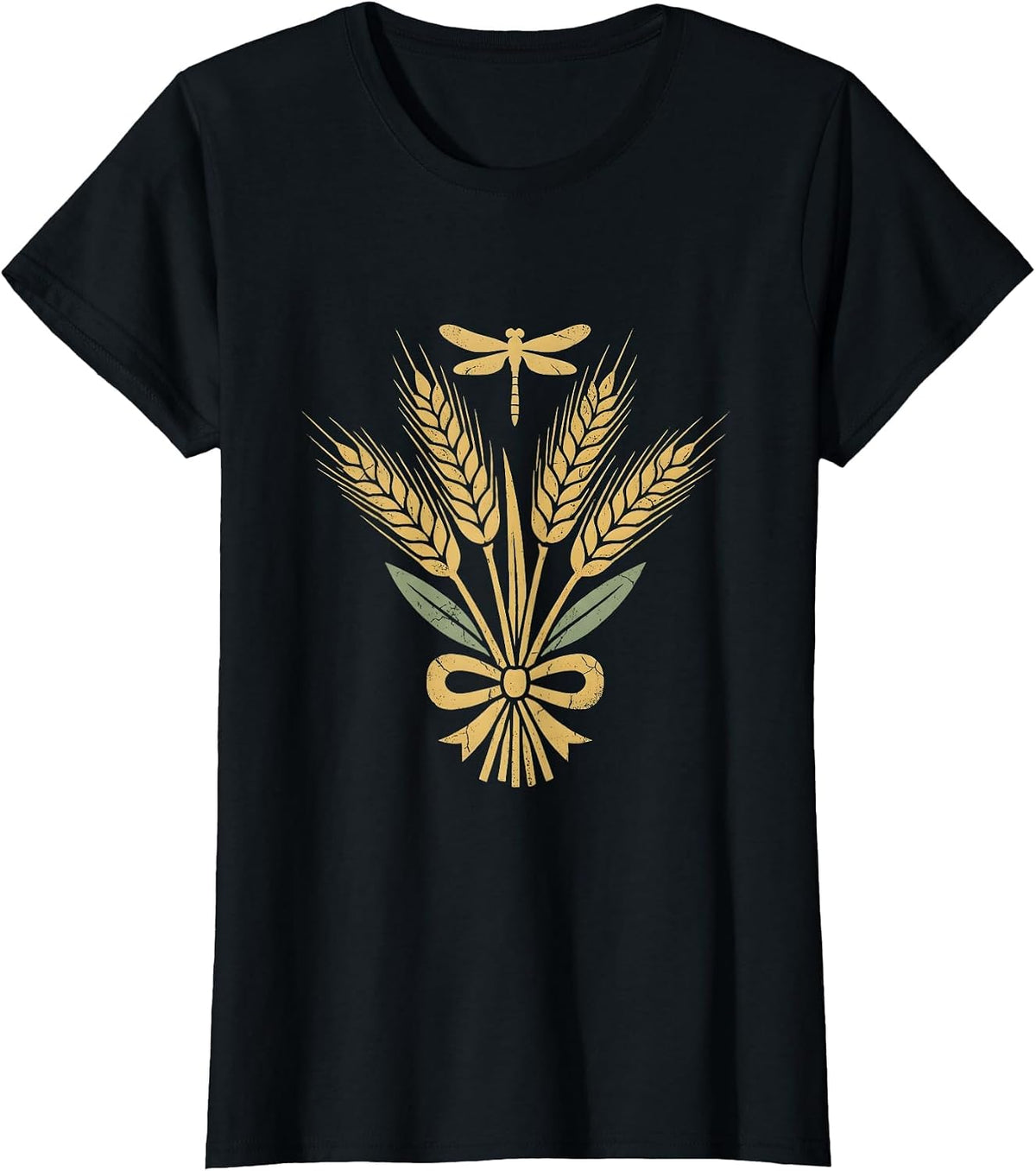 Labor Day Woman Farmer Harvesting Wheat Field T-Shirt - Black