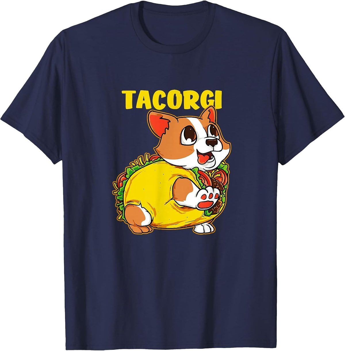 Corgi Dog and Taco Tacorgi Funny Corgi Puppy T-Shirt - Navy Blue