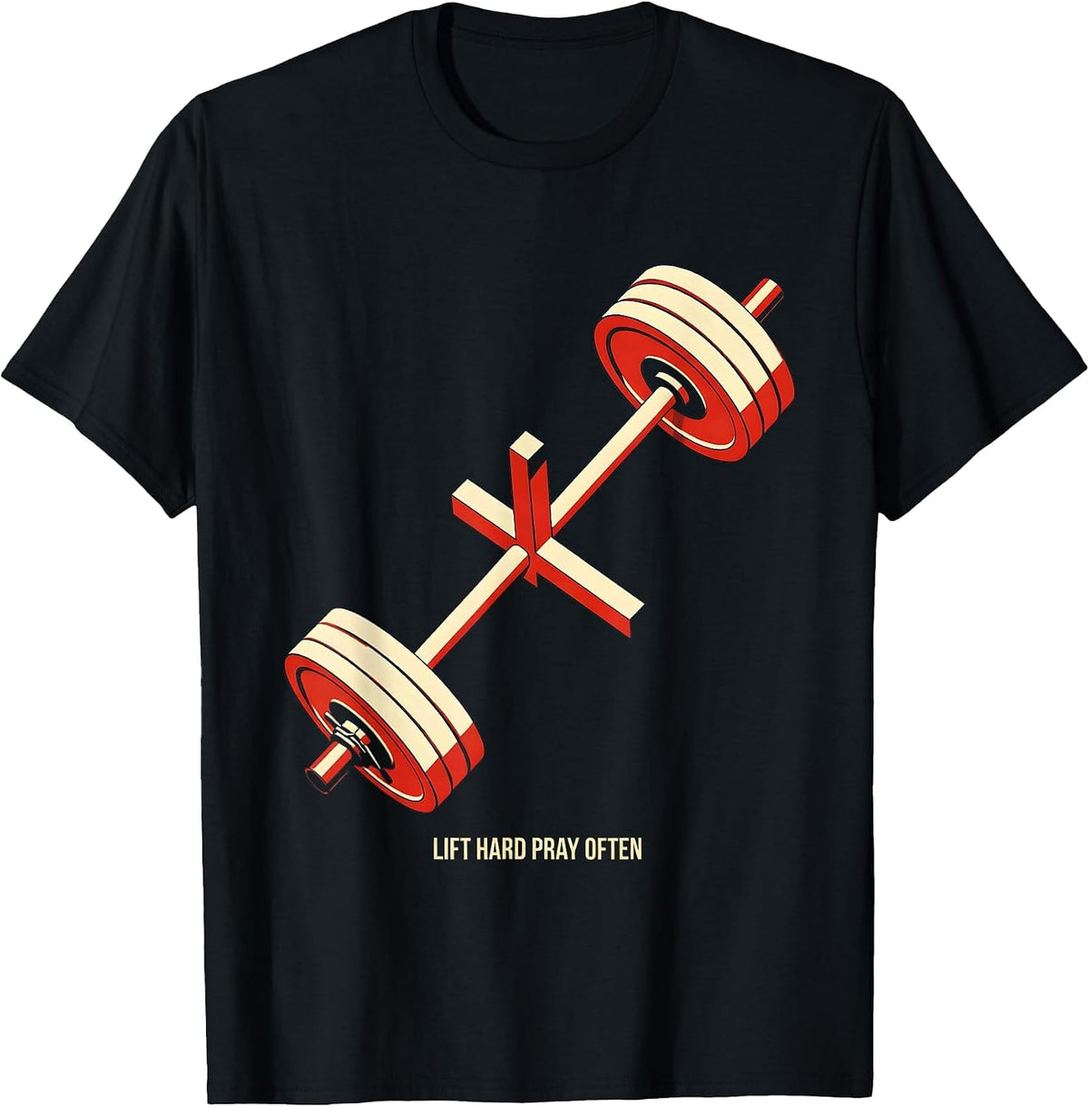 Men's Lift Hard Pray Often Constructivist Christian Gym T-Shirt - Black