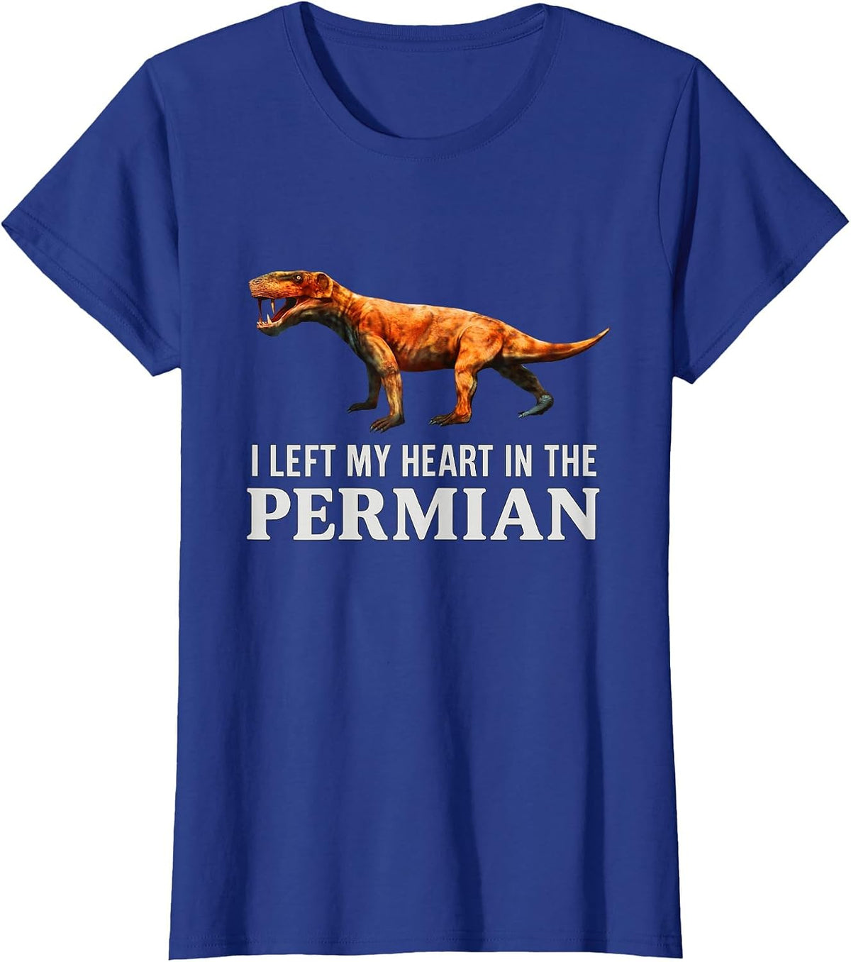 I Left My Heart in the Permian Inostrancevia Gorgonopsid T-Shirt - Royal Blue