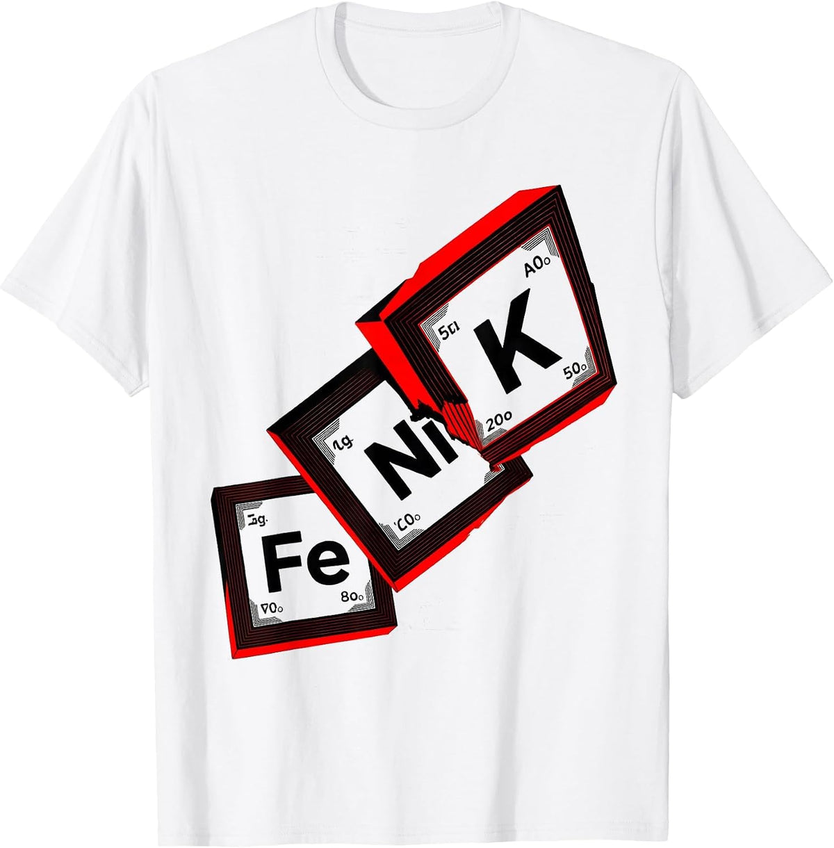 Men's KNiFe New Wave Typography Chemistry Science Student Humor T-Shirt - White