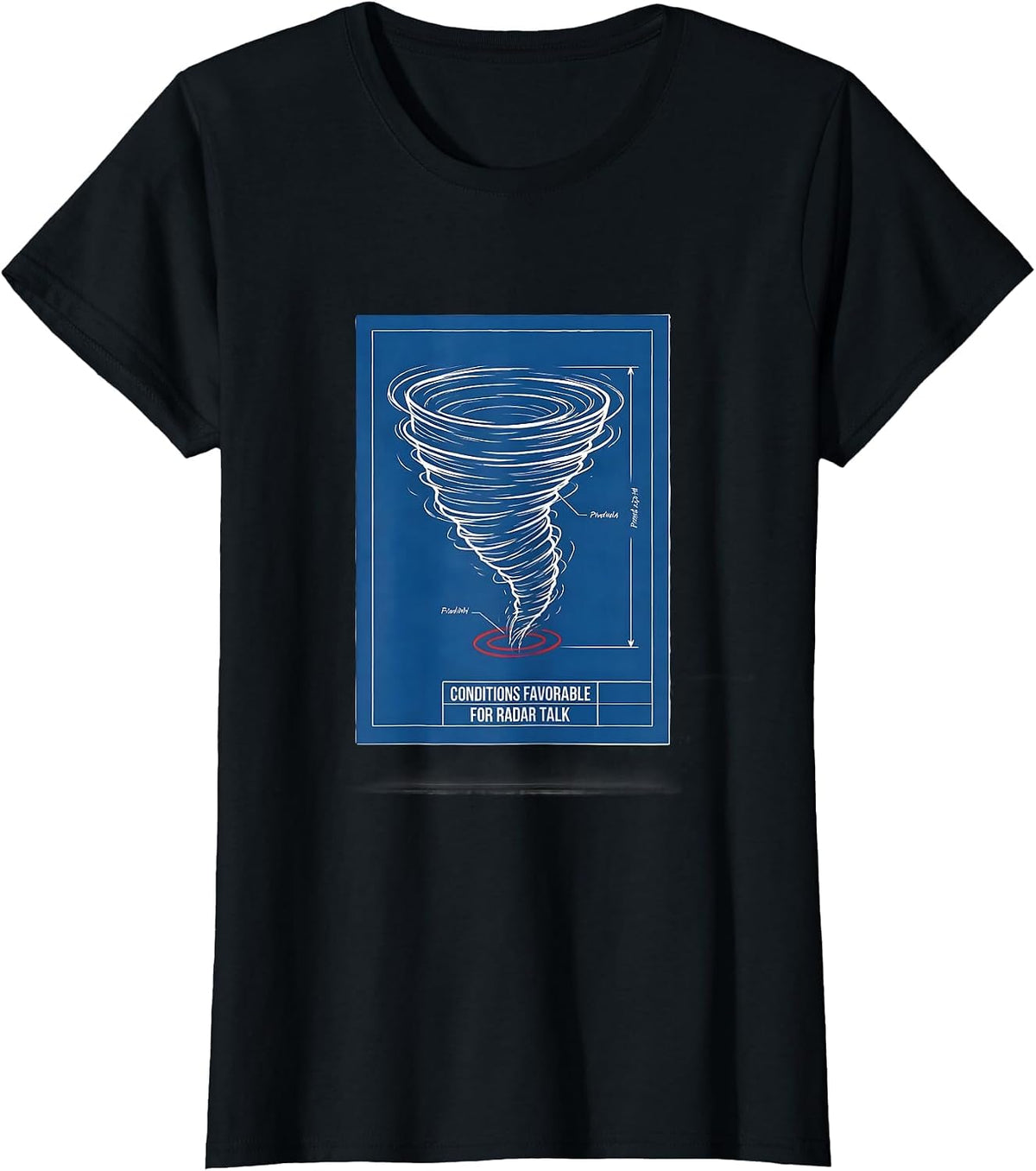 Conditions Favorable For Radar Talk Meteorology Humor Storm T-Shirt - Black