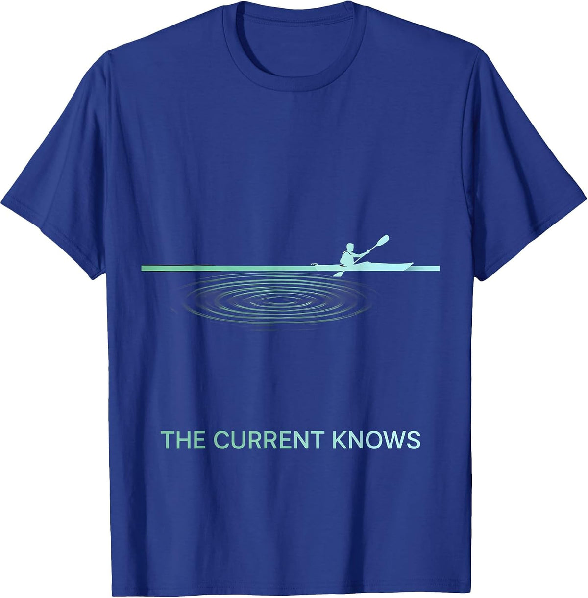 The Current Knows Kayak Ripple Silhouette T-Shirt - Royal Blue