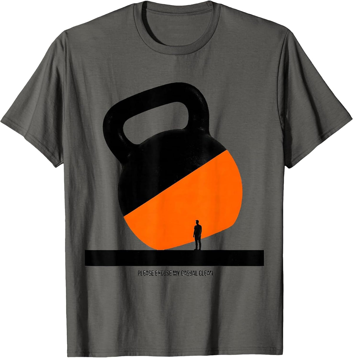 Please Excuse My Casual Clean Brutalist Gym Humor T-Shirt - Asphalt Grey
