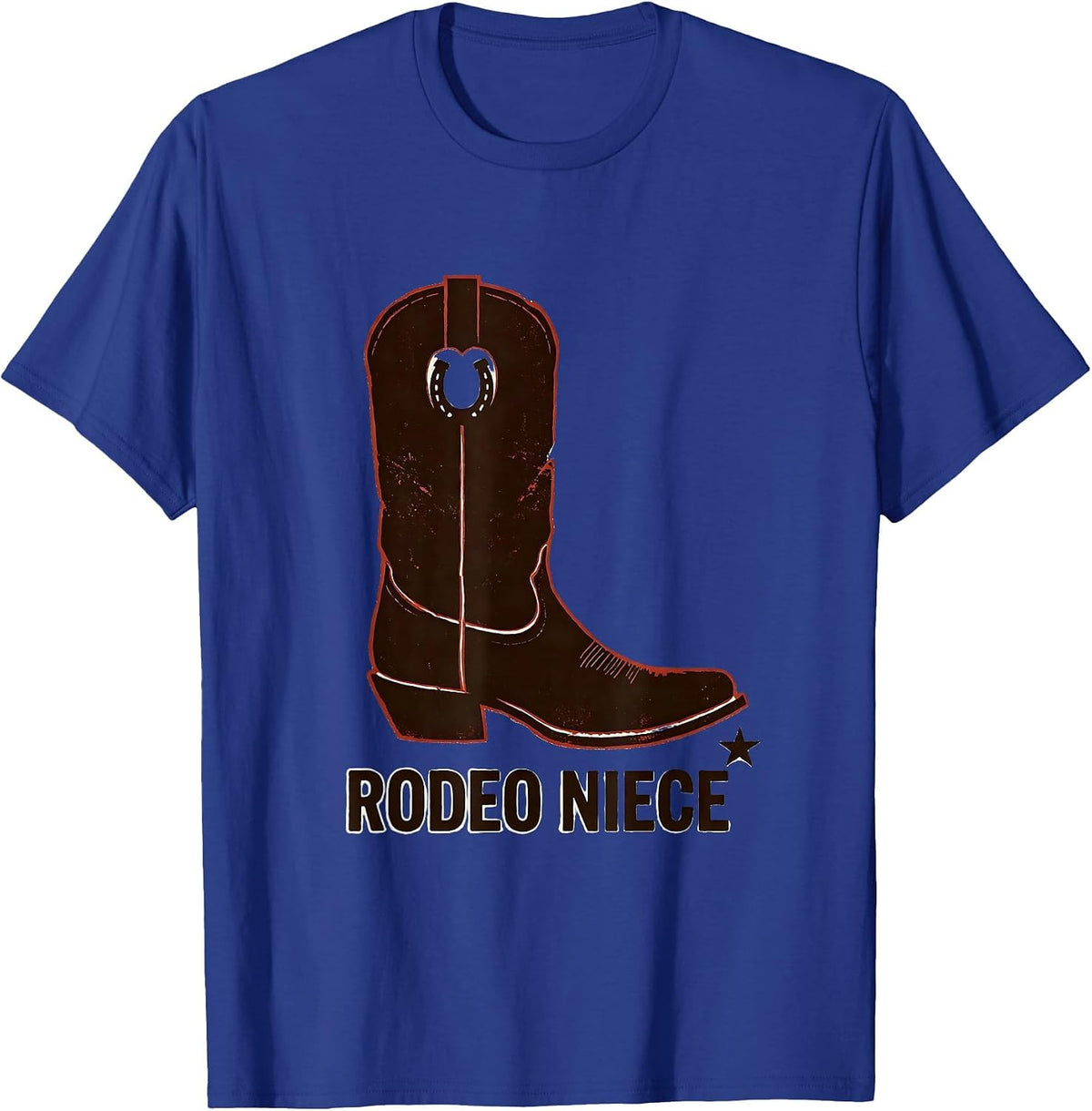 Rodeo Niece Stencil Graphic Cowgirl Birthday Party Matching T-Shirt - Royal Blue