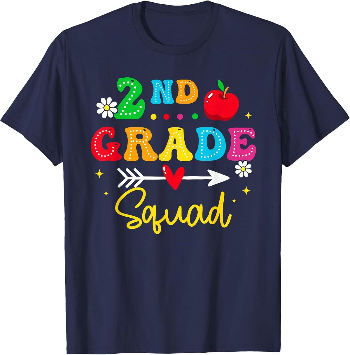 2nd Grade Squad Student Teacher Back to School Second Grade T-Shirt - Navy Blue