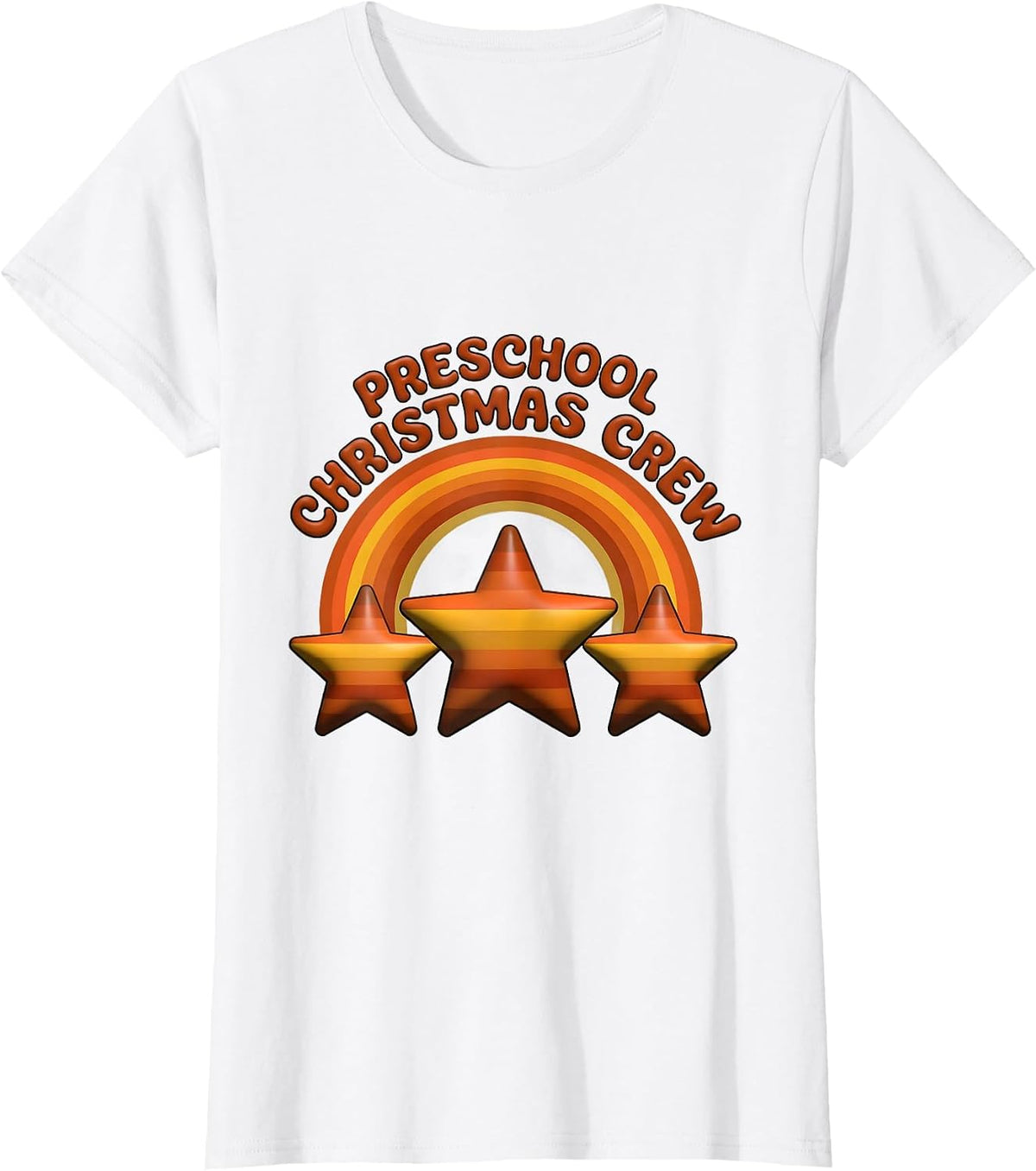 Women's Preschool Christmas Crew Retro Teacher Humor School Holiday T-Shirt - White