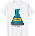 Men's 6.02×10²³ Per Batch Nerdy Chemistry Teacher Science Humor T-Shirt - White