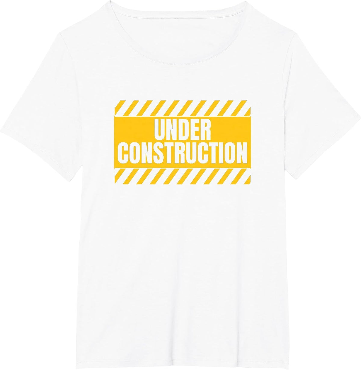 Under Construction Funny Saying T-Shirt Tee for Gym Workout Self Improvement - White