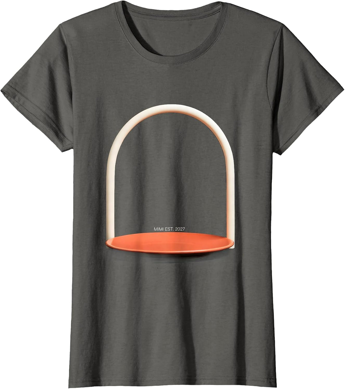 Women's Mimi Est. 2027 New Grandma Pregnancy Announcement Countdown T-Shirt - Asphalt Grey