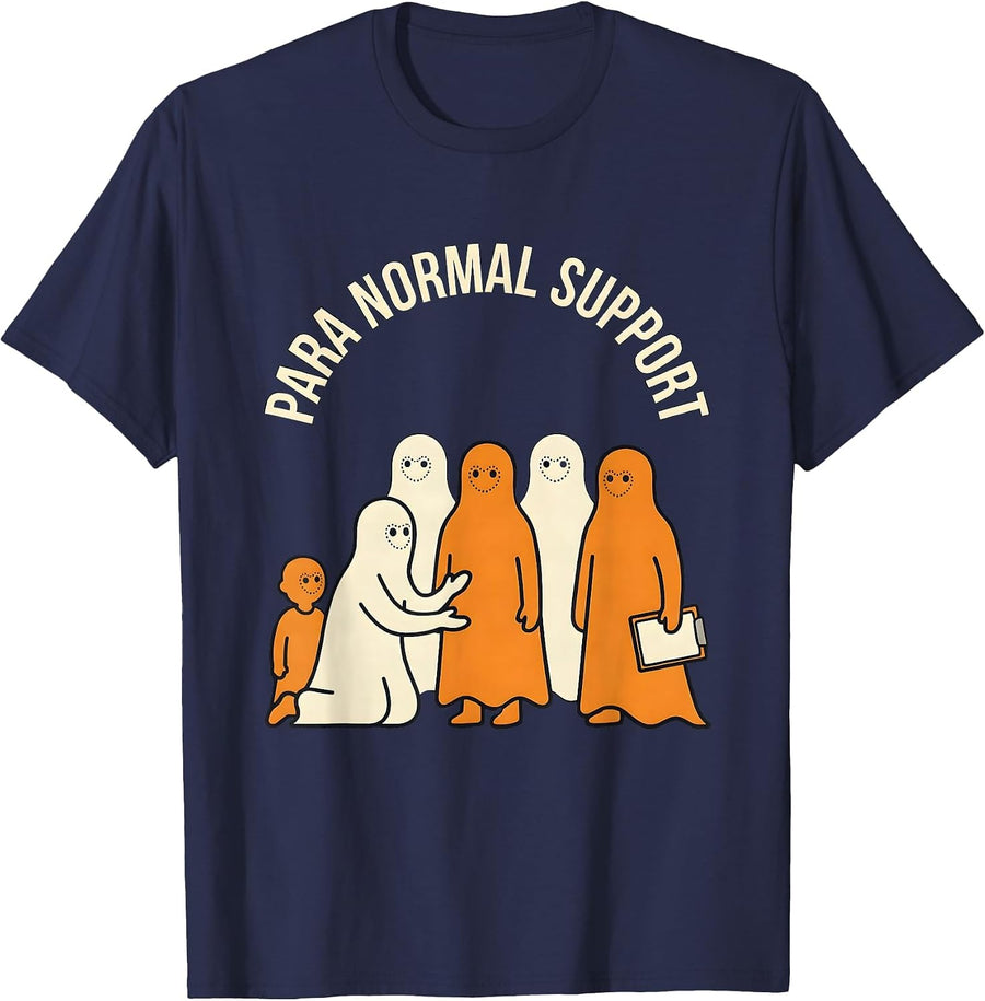 Para Normal Support Ghost Paraeducator Halloween T-Shirt - Navy Blue