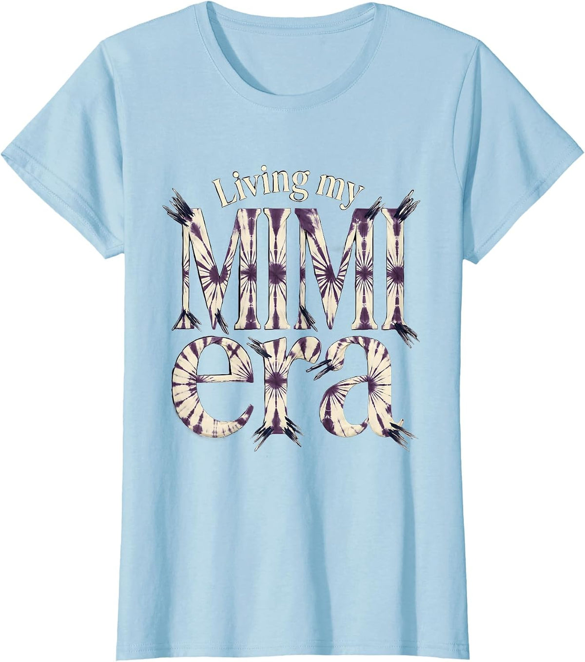 Women's Living My Mimi Era Proud Grandma Design T-Shirt - Baby Blue