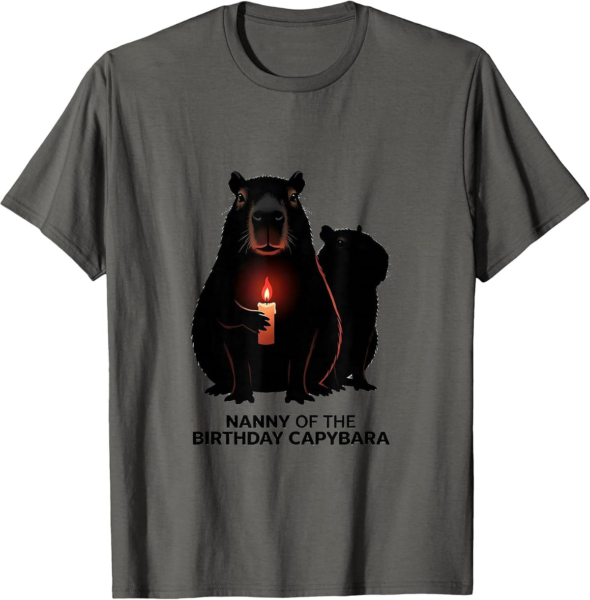 Nanny Of The Birthday Capybara Kawaii Girl Animal Lover T-Shirt - Asphalt Grey
