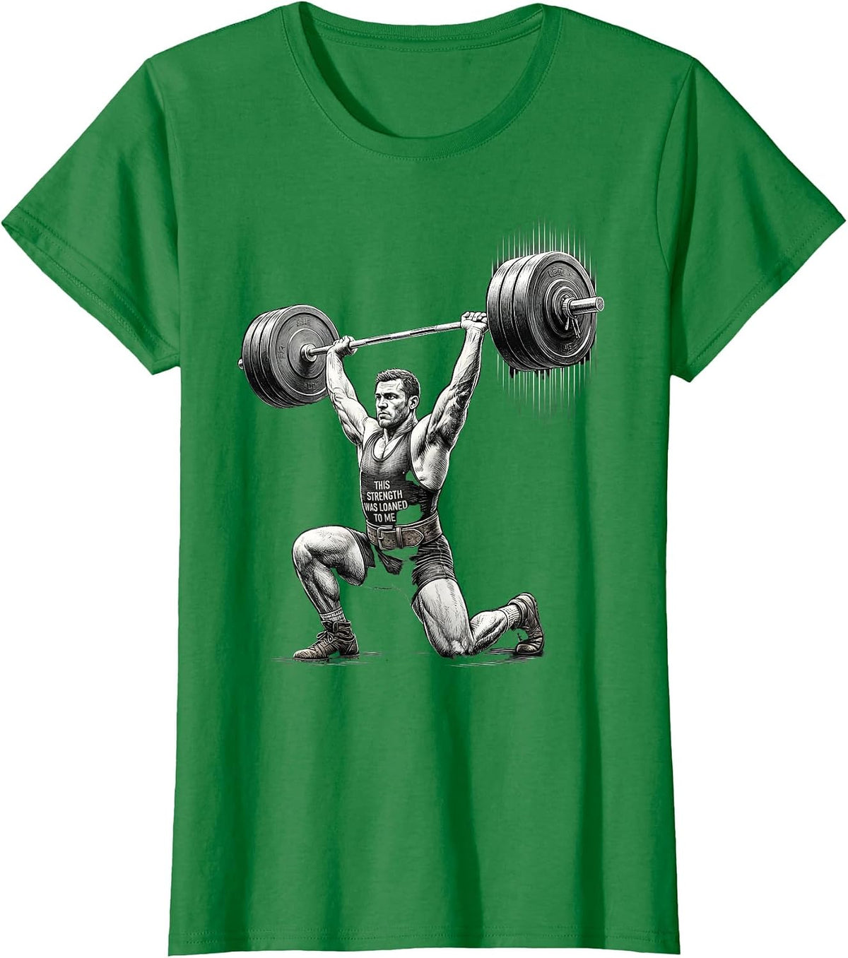 This Strength Was Loaned To Me Funny Christian Gym T-Shirt - Kelly Green