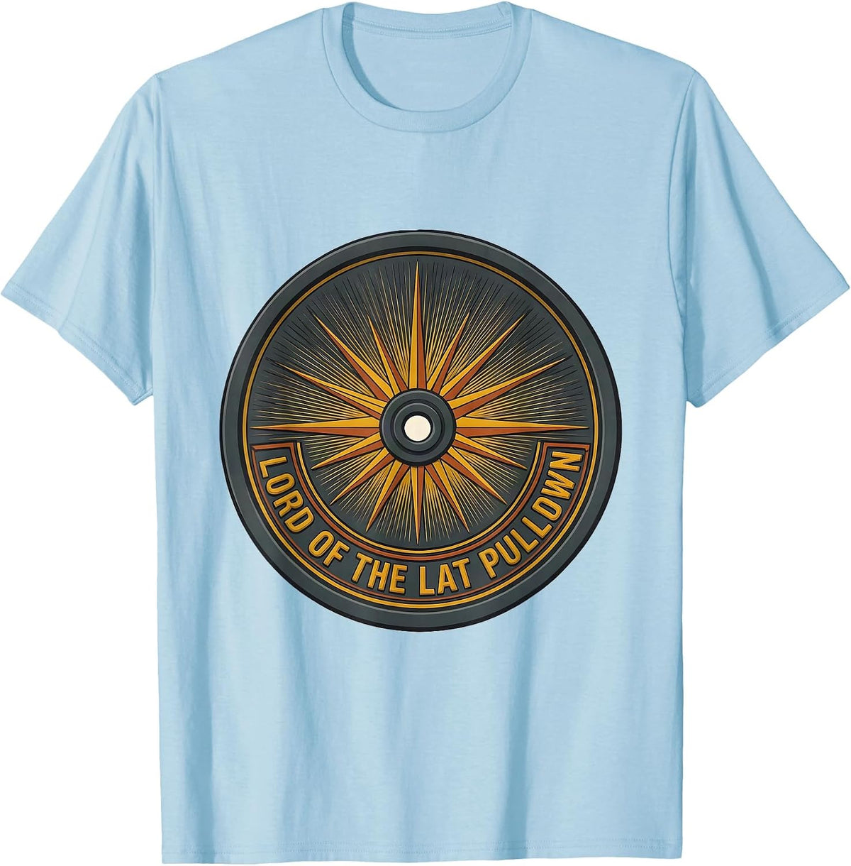 Men's Lord of the Lat Pulldown Funny Medieval Gym Lifting Meme T-Shirt - Baby Blue