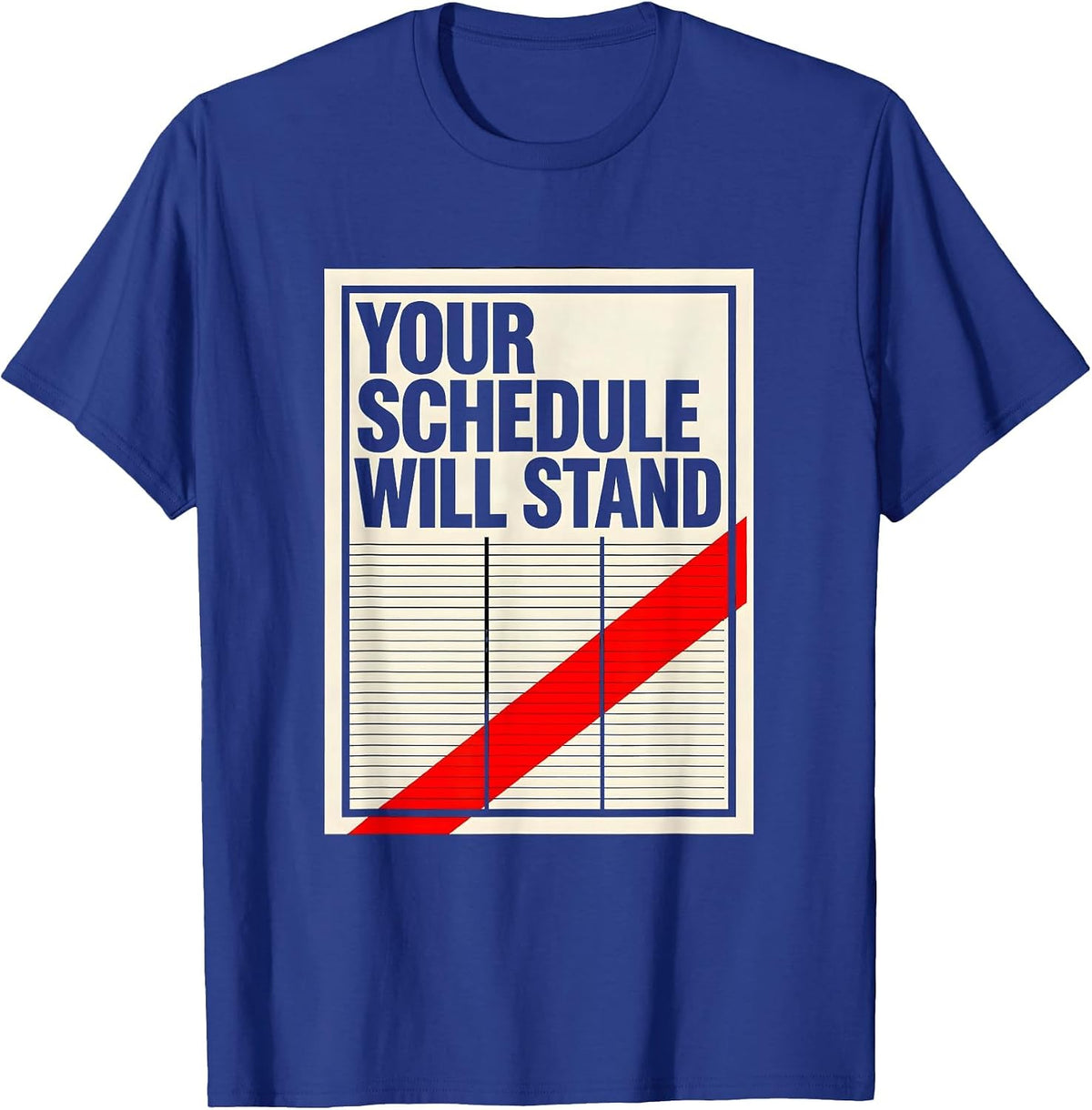 Men's Your Schedule Will Stand Groovy School Counselor Back T-Shirt - Royal Blue