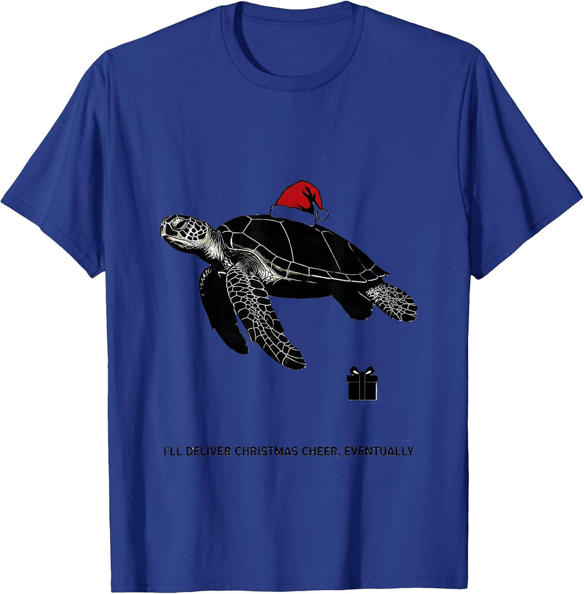 Men's I'll Deliver Christmas Cheer, Eventually Sea Turtle T-Shirt - Royal Blue