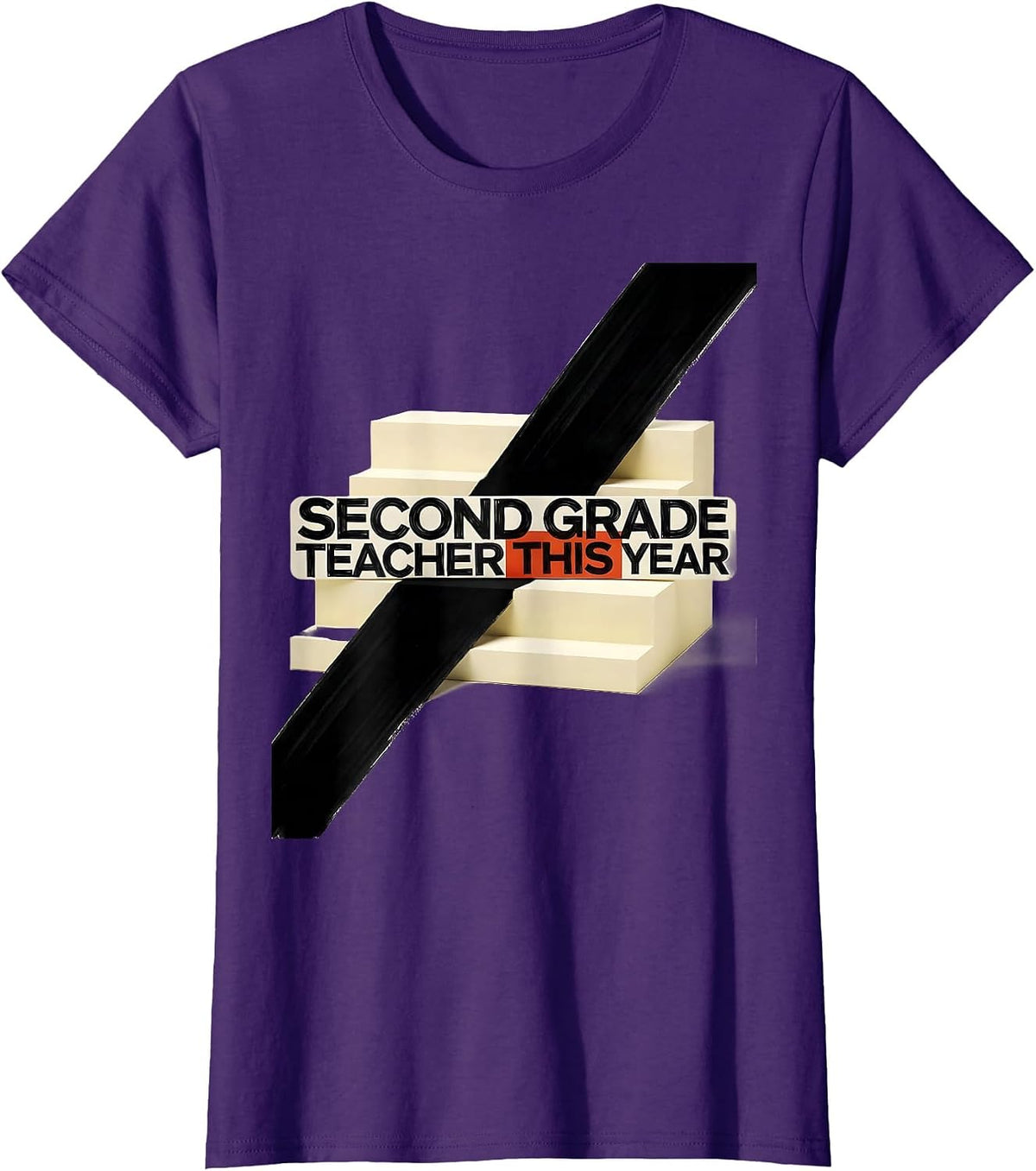 Women's Second Grade Teacher This Year Minimalist Back To School T-Shirt - Purple