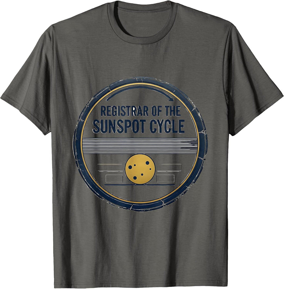Men's Registrar of the Sunspot Cycle Funny Space Astronomy Science T-Shirt - Asphalt Grey