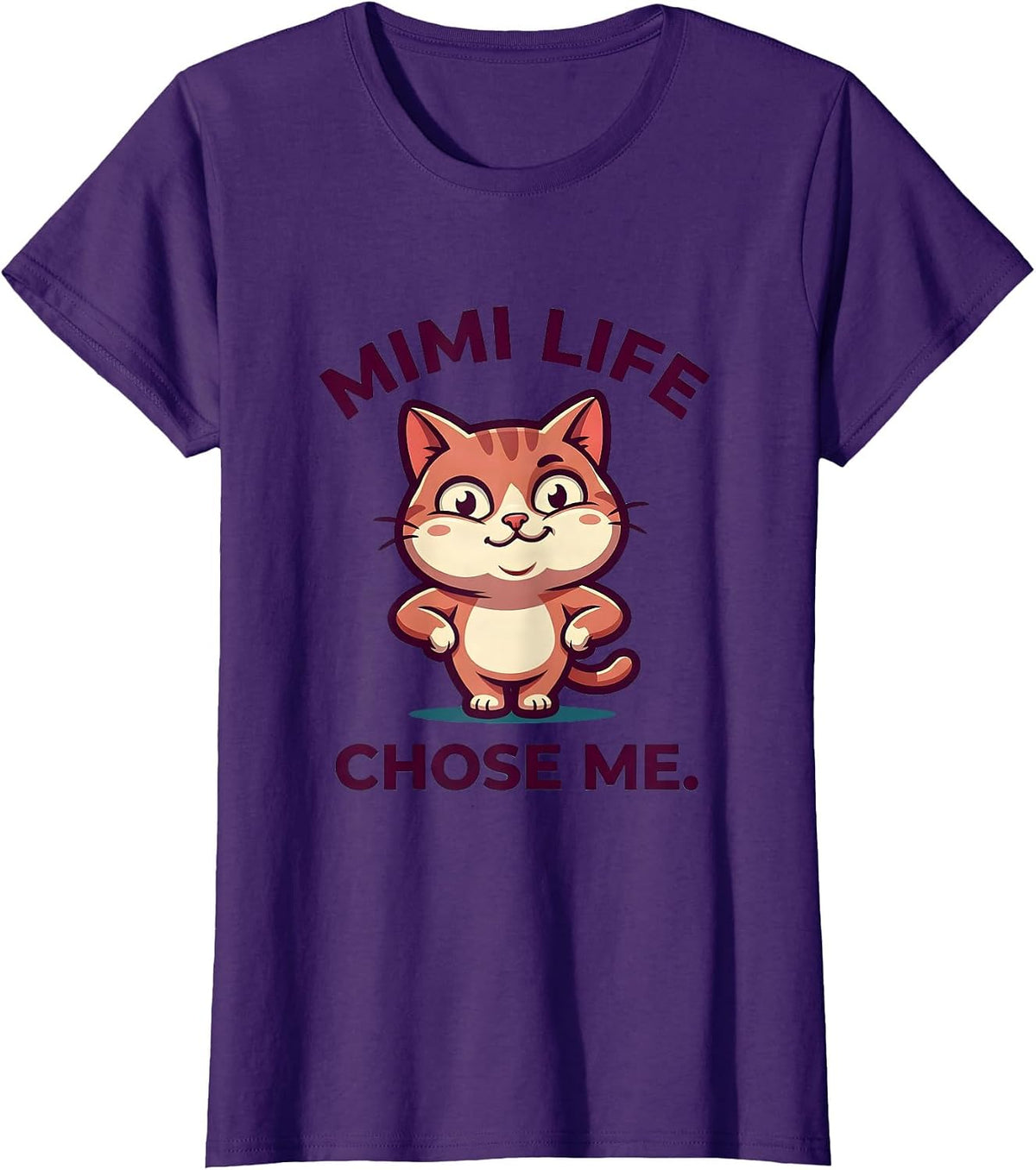 Women's Mimi Life Chose Me Grandma Quote Design T-Shirt - Purple