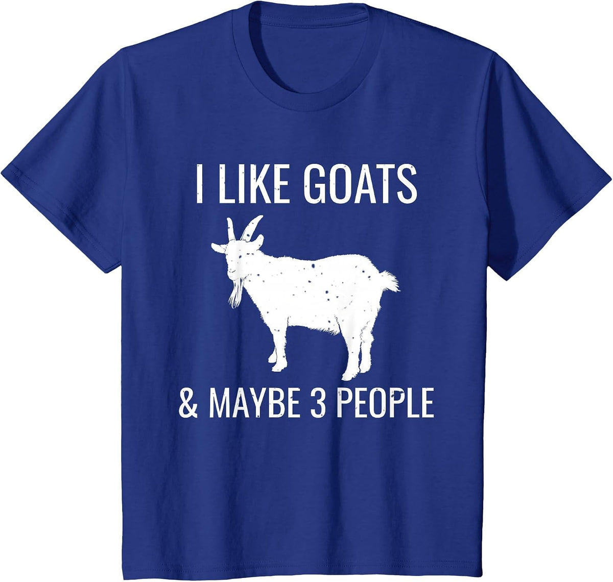 I Like Goats & Maybe 3 People Funny Farm Introvert T-Shirt T-Shirt - Royal Blue