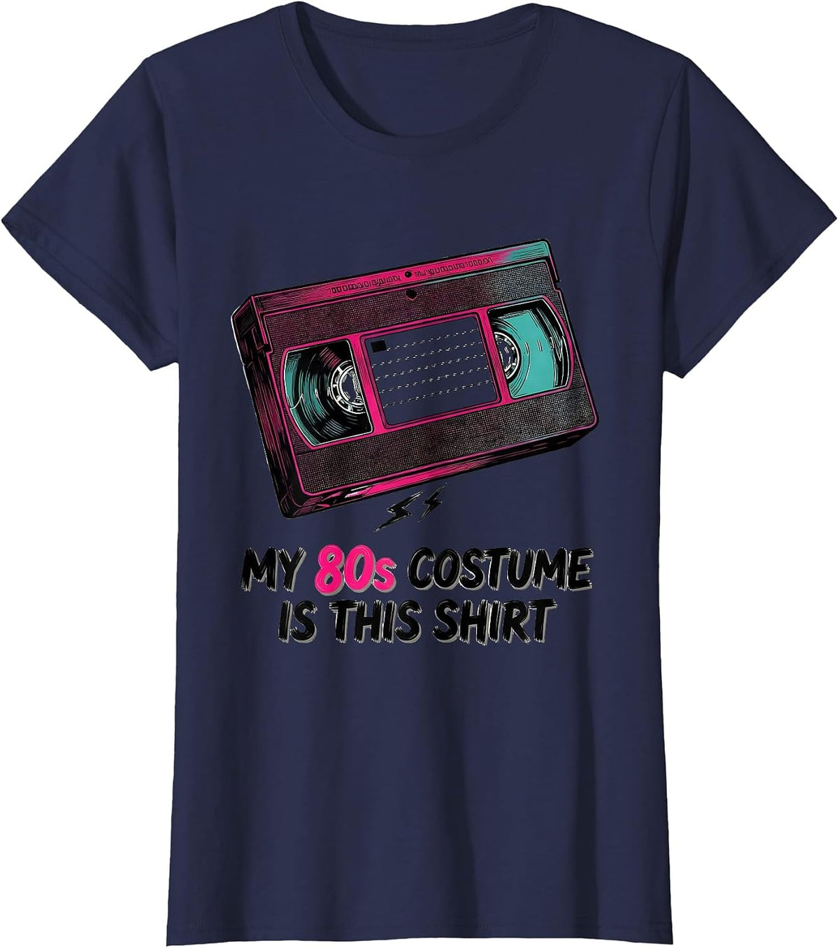 Women's My 80s Costume Is This Shirt Funny 80s Party Retro Throwback T-Shirt - Navy Blue