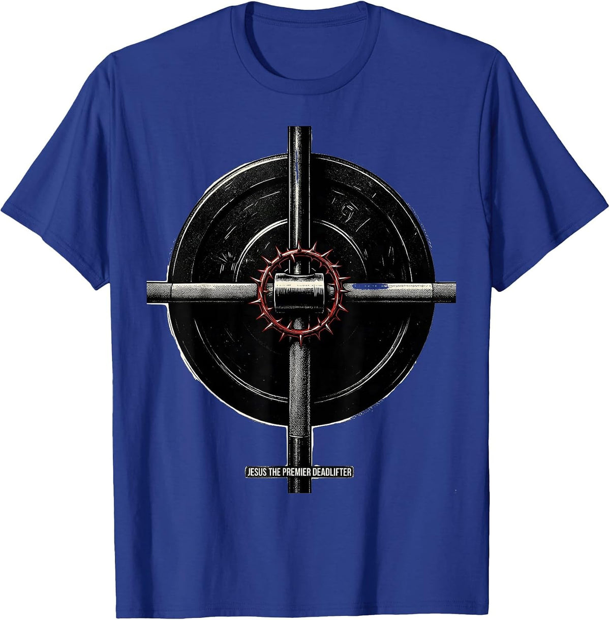 Men's Jesus The Premier Deadlifter Funny Christian Gym T-Shirt - Royal Blue