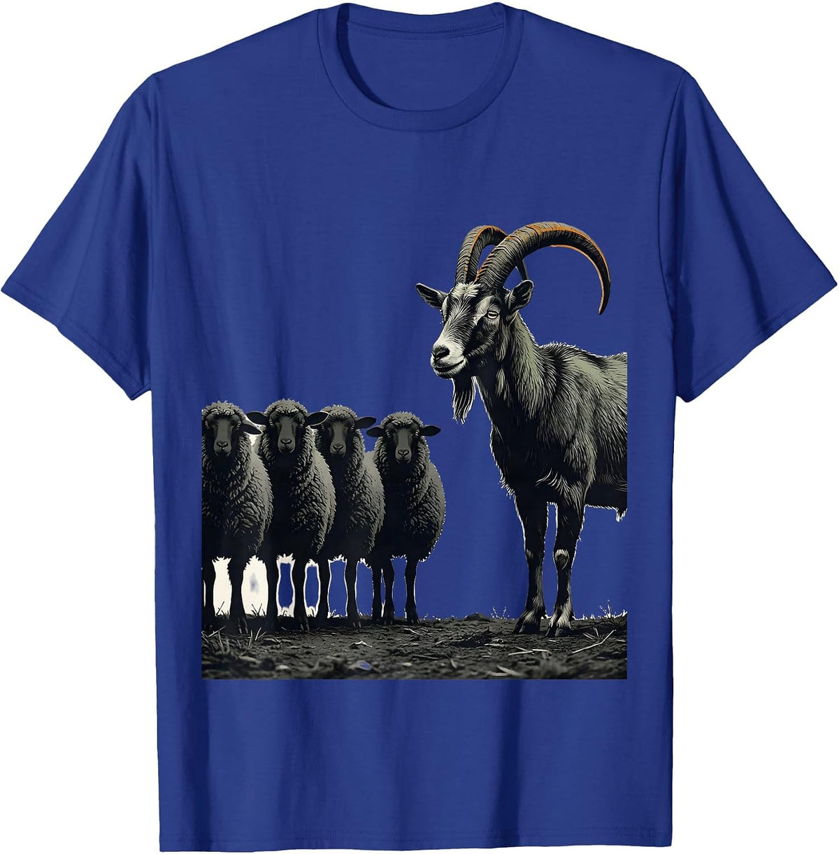 Goat and Sheep Animal Humor Novelty T-Shirt - Royal Blue