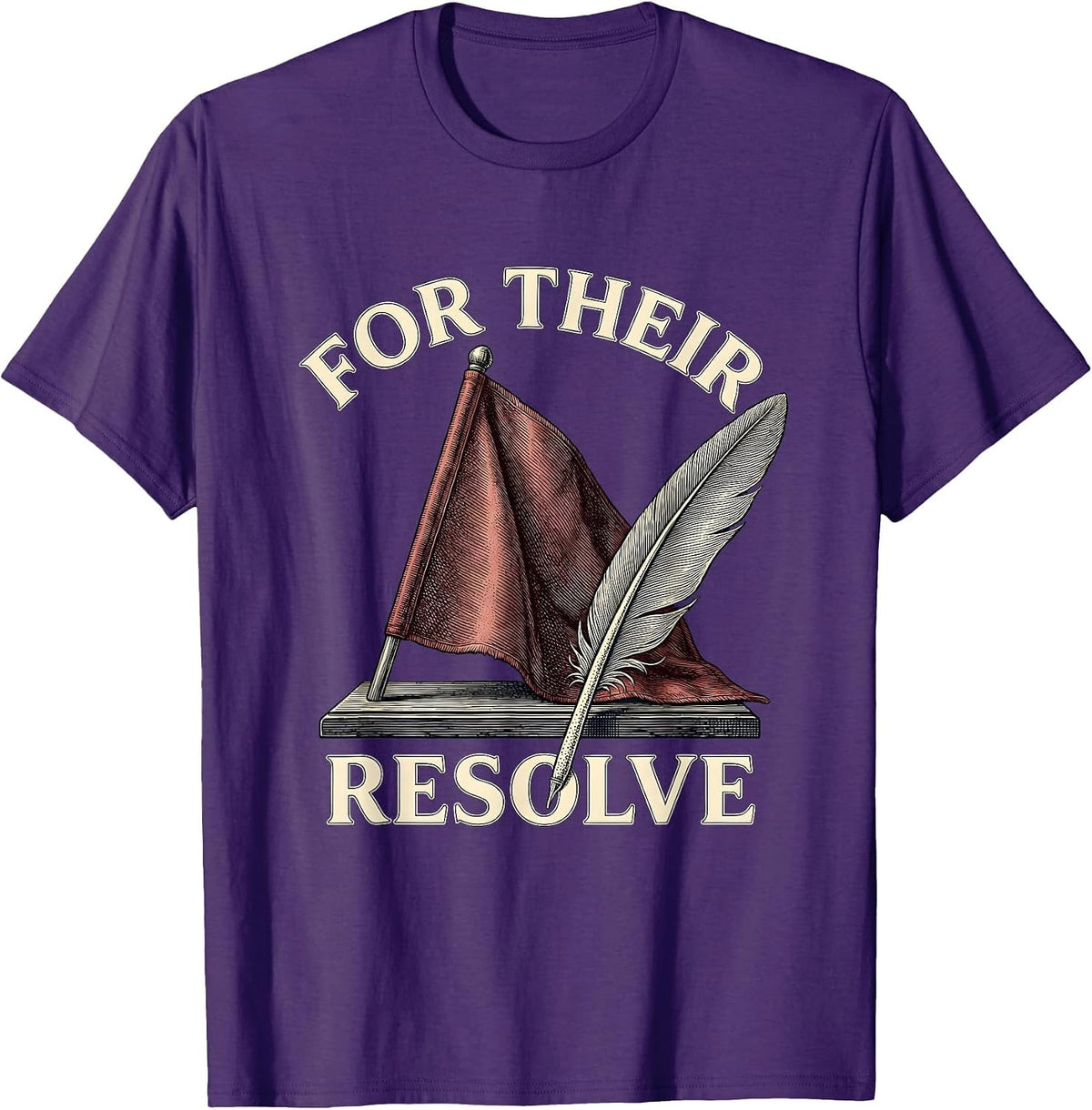For Their Resolve Vintage Patriotic Heritage Memorial Day T-Shirt - Purple