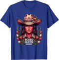 Rodeo Queen Energy Pink Cowgirl Design T-Shirt - Royal Blue
