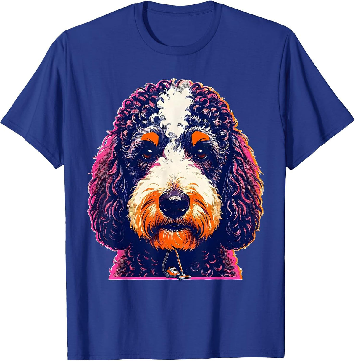 Bernedoodle Risograph Humor Dog Mom Dog Dad T-Shirt - Royal Blue