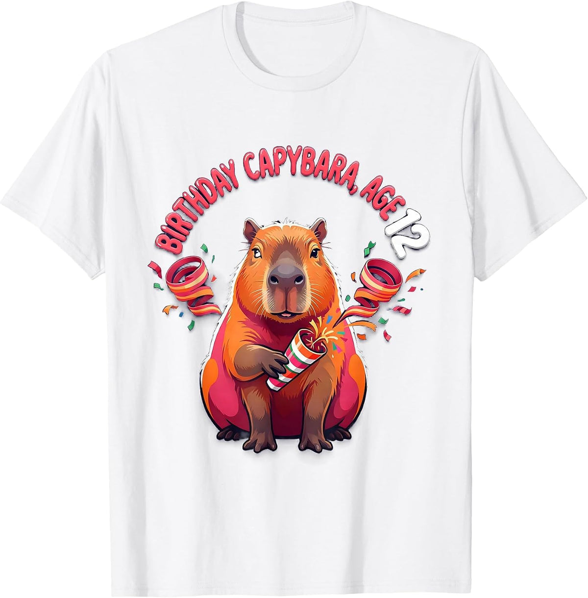 Birthday Capybara Age 12 Funny Capybara Meme Gamer Gift T-Shirt - White