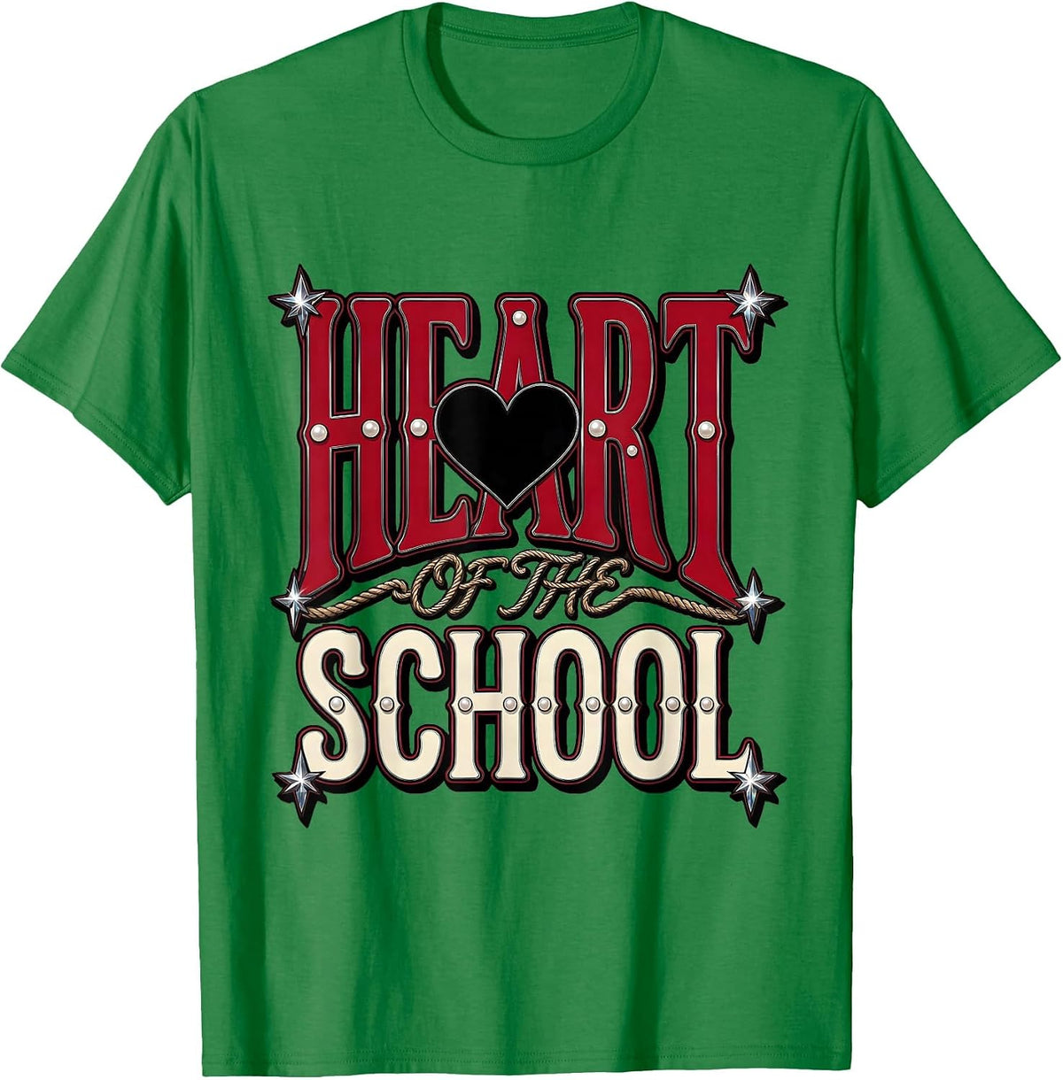 Men's Heart of the School School Counselor Design T-Shirt - Kelly Green