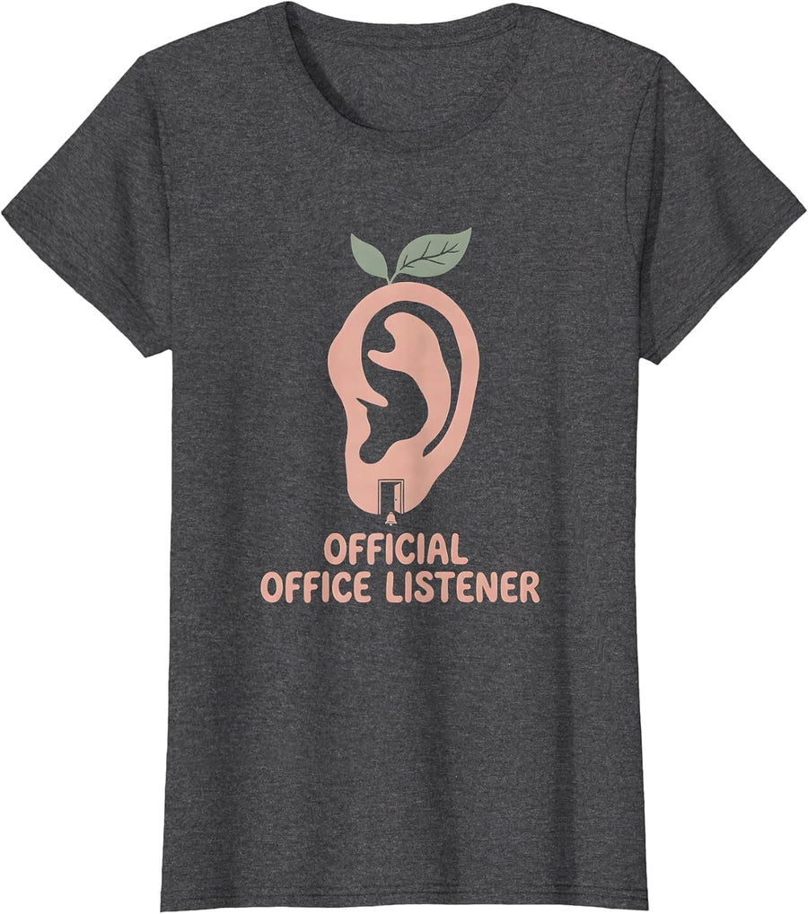 Women's Official Office Listener Boho School Counselor Back T-Shirt - Dark Heather Grey