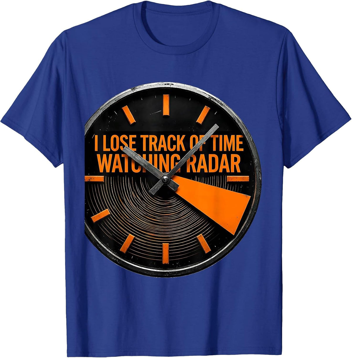 Men's I Lose Track Of Time Watching Radar Brutalist Meteorology T-Shirt - Royal Blue