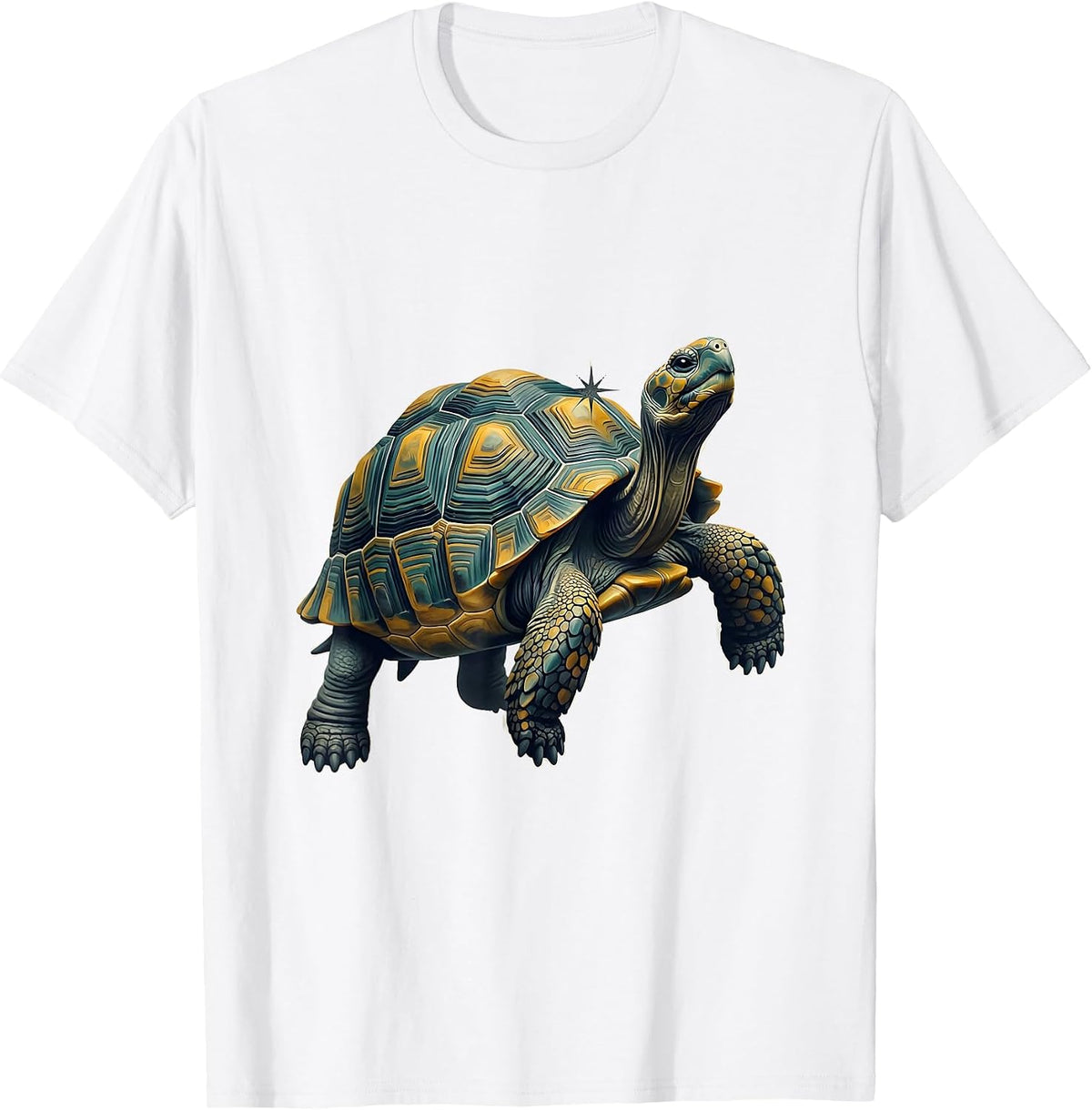Men's Tortoise Midcentury Modern Pet Lover Humor T-Shirt - White