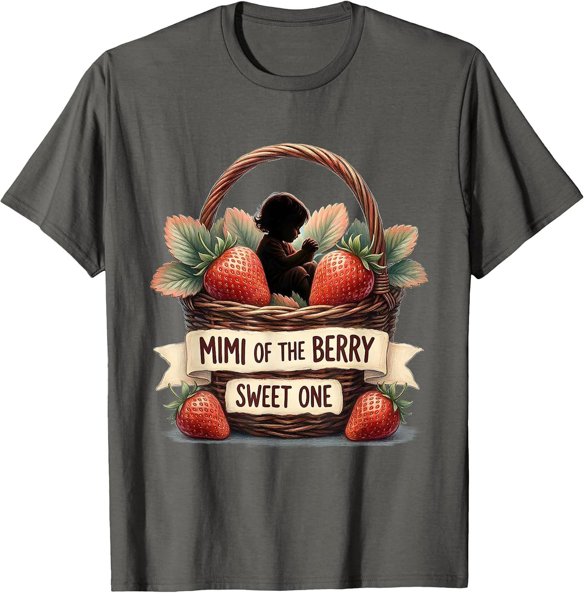 Mimi Of The Berry Sweet One Storybook Strawberry First T-Shirt - Asphalt Grey