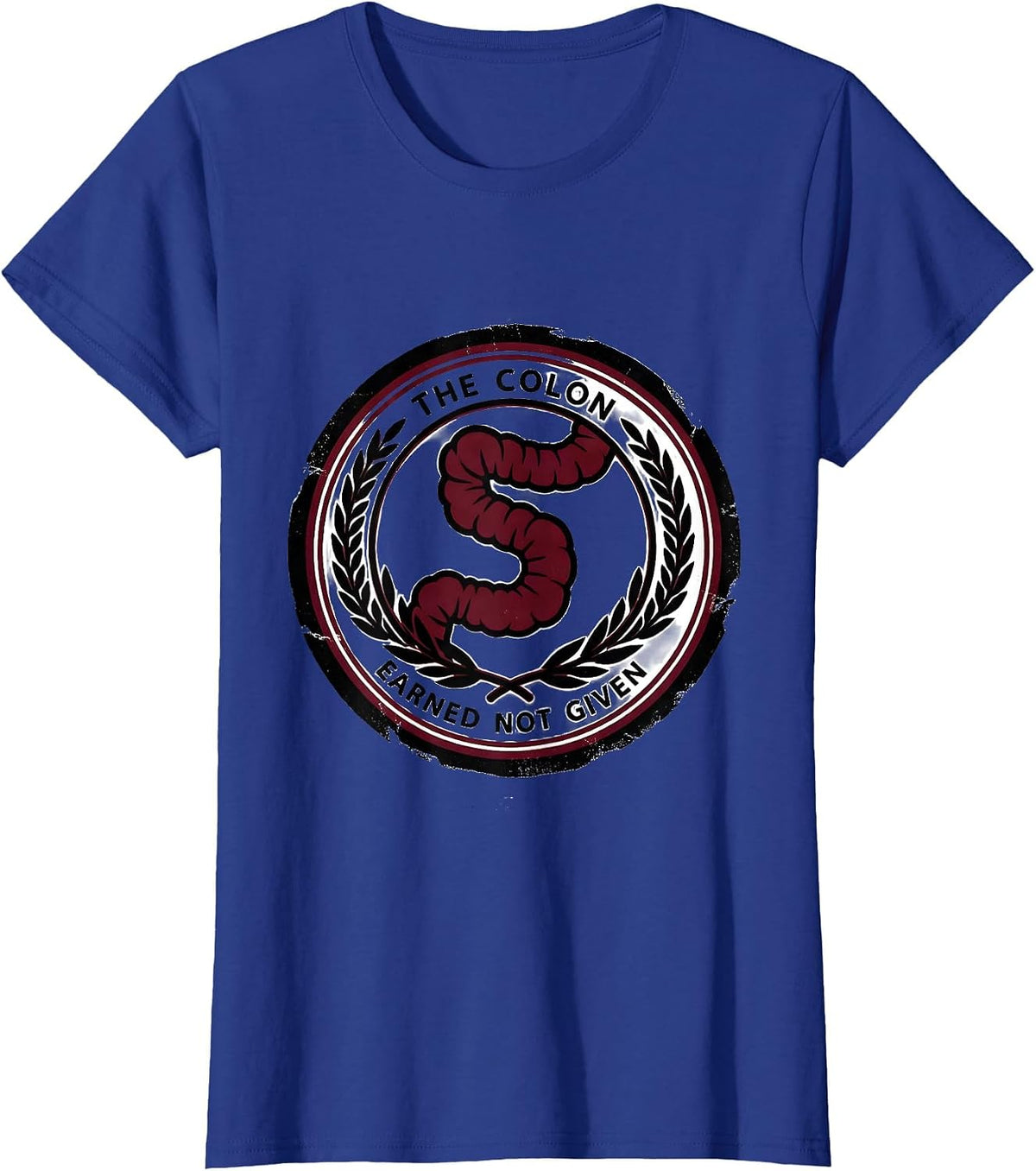 Women's The Colon. Earned, Not Given Funny Grammar Teacher Humor T-Shirt - Royal Blue