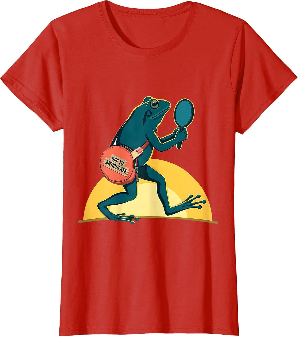 Women's Off To Articulate Funny Frog Speech Therapist Back to School T-Shirt - Red