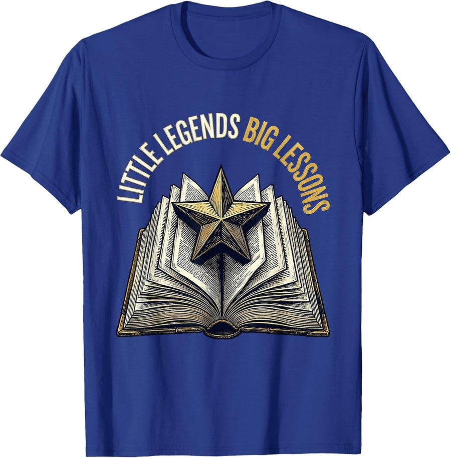 Little Legends Big Lessons Second Grade Teacher T-Shirt - Royal Blue