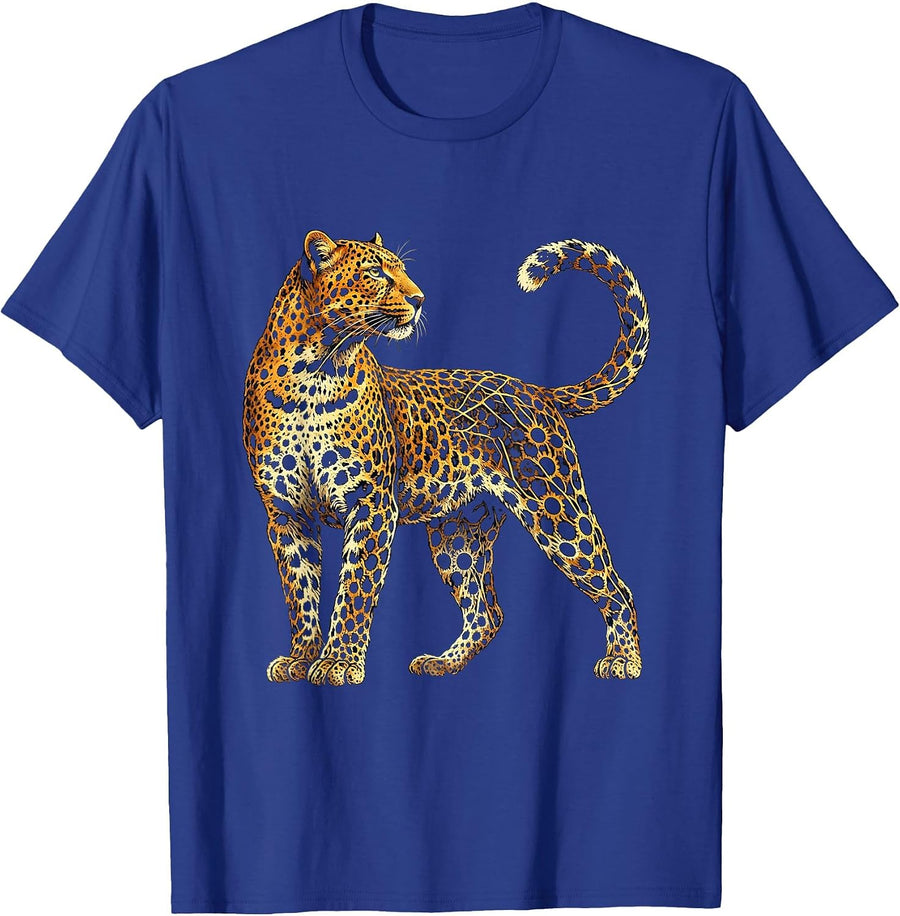 Leopard Spot Constellation Map Graphic Tee T-Shirt - Royal Blue