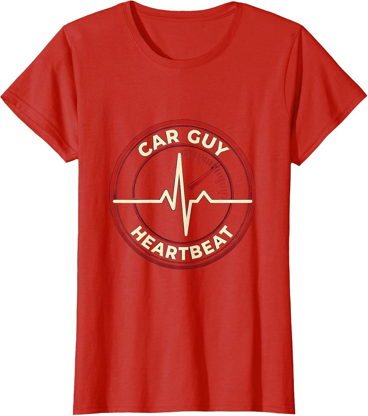 Women's Speedometer Heartbeat Car Guy Auto Mechanic Funny T-Shirt - Red
