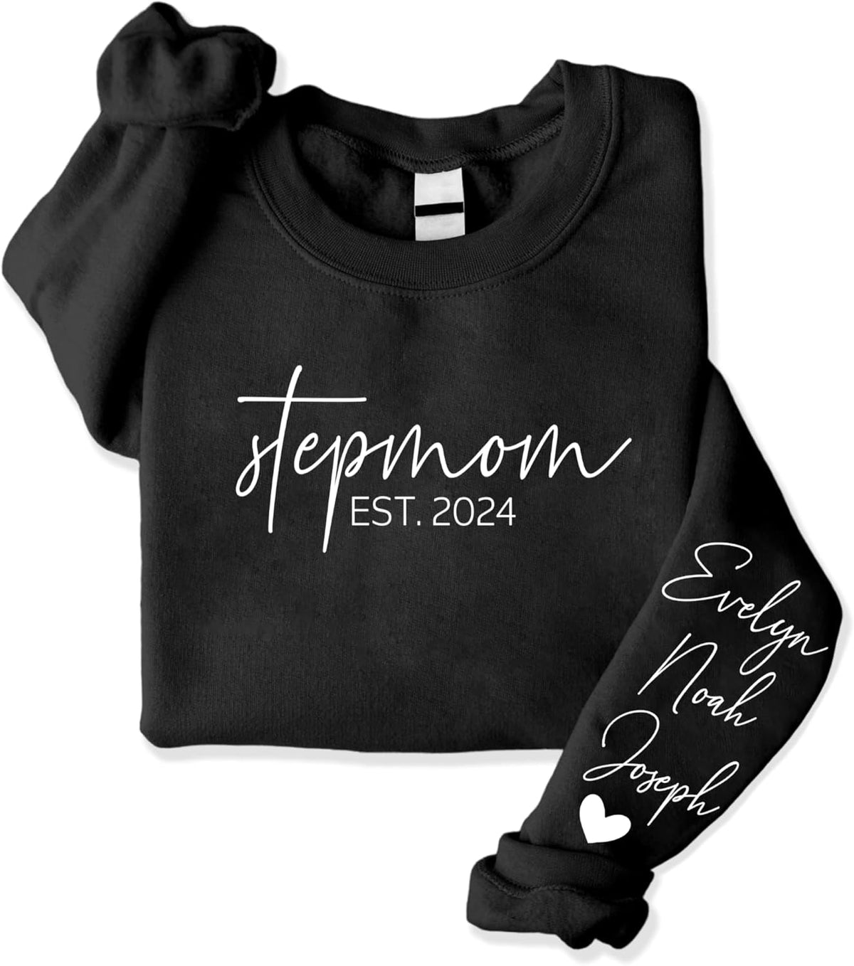 Nonnie Personalized Mama Grandma Sweatshirt with Kids Name on Sleeve - Custom Gifts for Mom Mothers Day Birthday Christmas -
