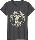 Women's Give Breast Cancer My Boot Boho Western Cowgirl Awareness T-Shirt - Dark Heather Grey