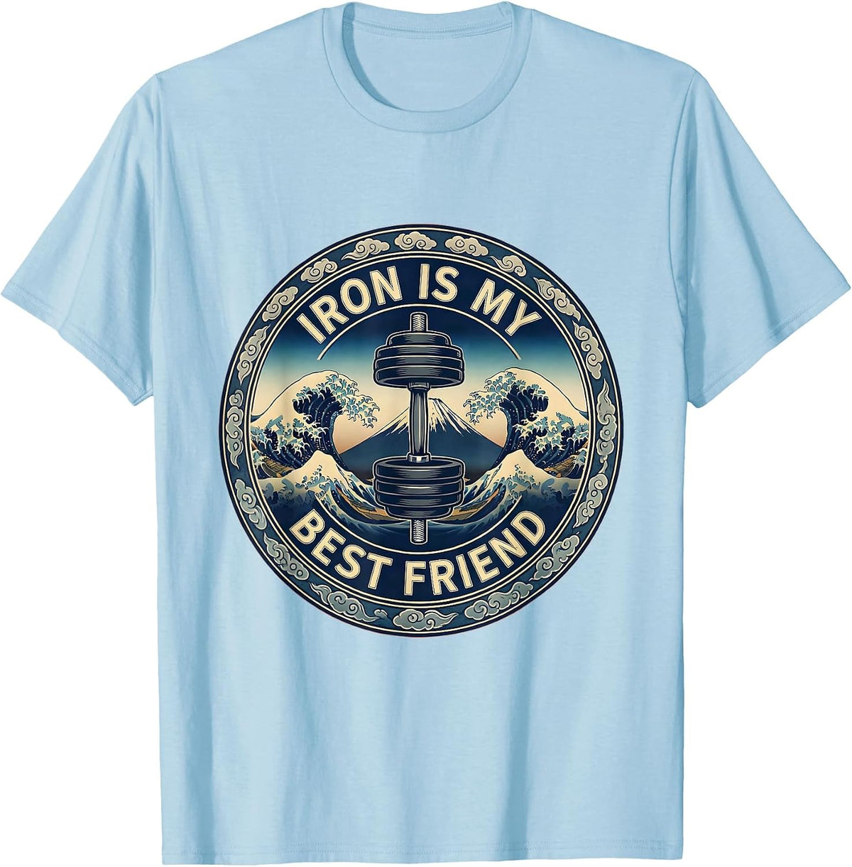 Men's Iron Is My Best Friend Gym Workout Design T-Shirt - Baby Blue