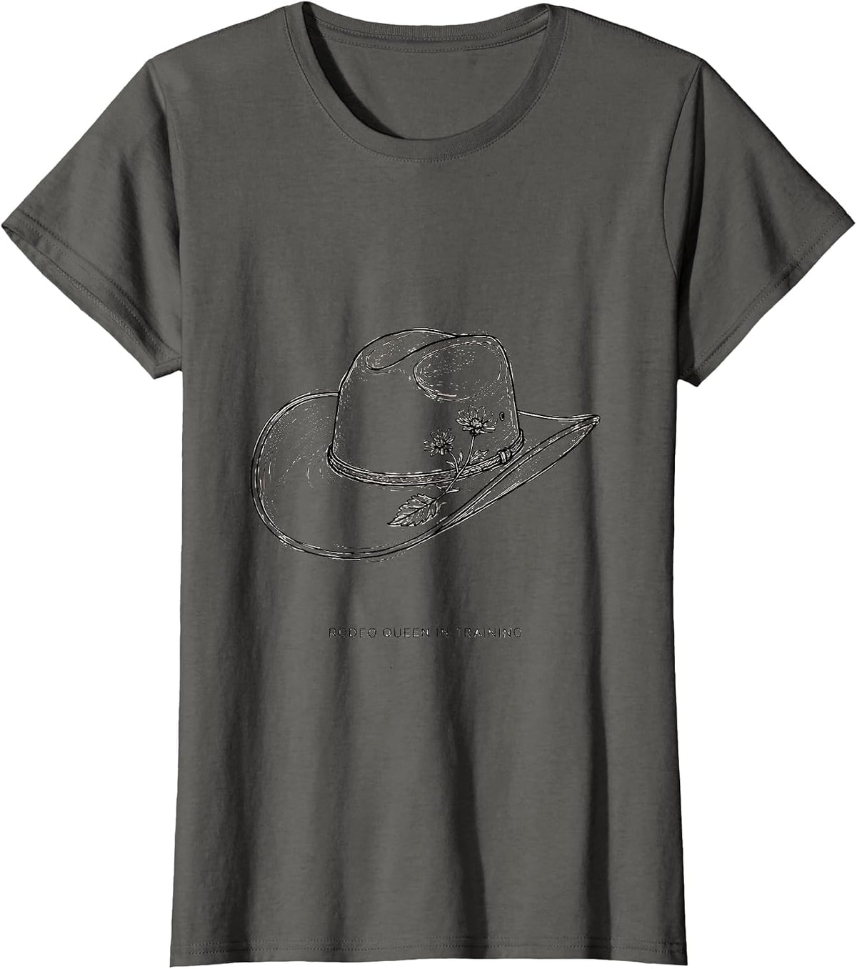 Women's Rodeo Queen In Training Western Cowgirl Design T-Shirt - Asphalt Grey