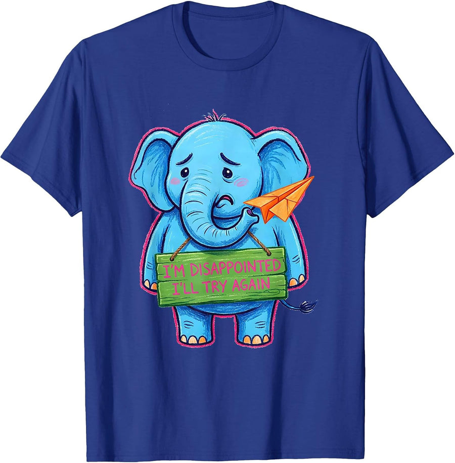 I'm Disappointed I'll Try Again Naive Kidcore Emotion Mascot T-Shirt - Royal Blue