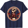 Rosie The Riveter Raised Fist Red Bandana T-Shirt - Navy Blue