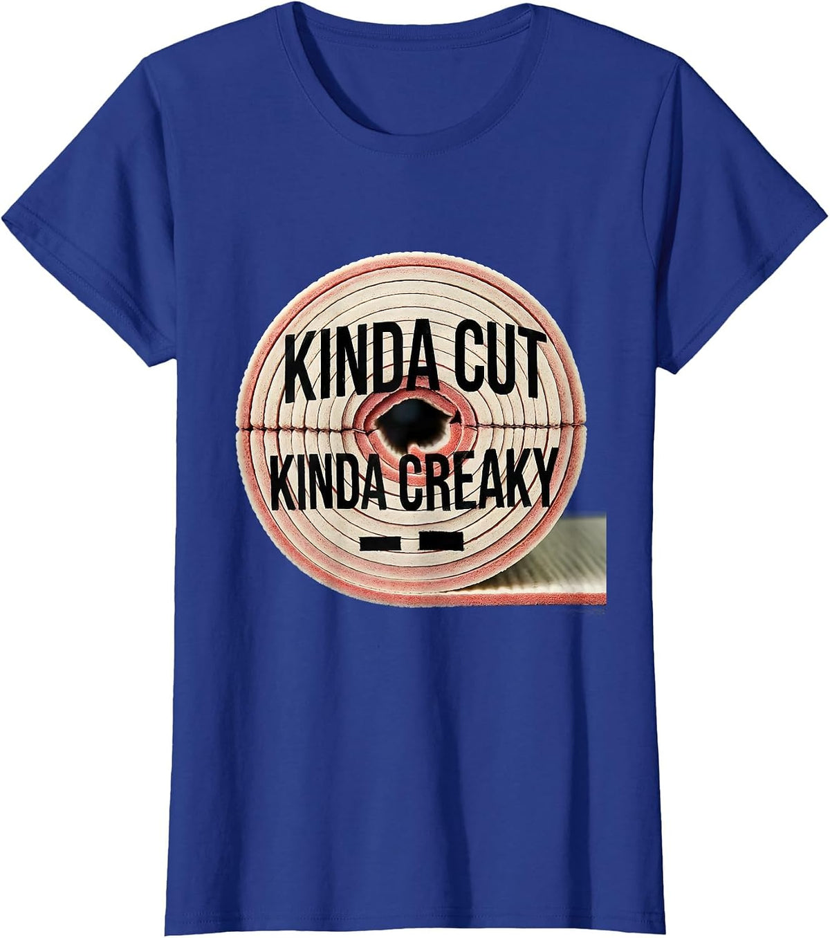 Women's Kinda Cut Kinda Creaky Funny Gym Workout Weightlifting Humor T-Shirt - Royal Blue
