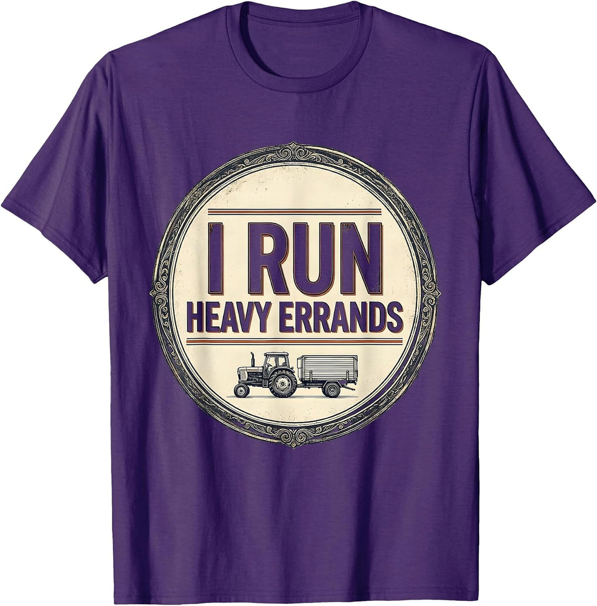 I Run Heavy Errands Vintage Funny Trucker Gift Truck Driver T-Shirt - Purple